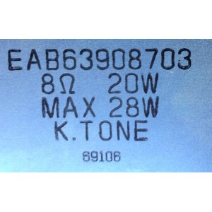 KIT DEBOCINAS PARA TV LG / NUMERO DE PARTE EAB63908704 / EAB63908703 / 8Ω  20W / K.TONE / PANEL LC550EQH(DJ)(F1) / MODELO 55UH8500-UA.AUSWLJR